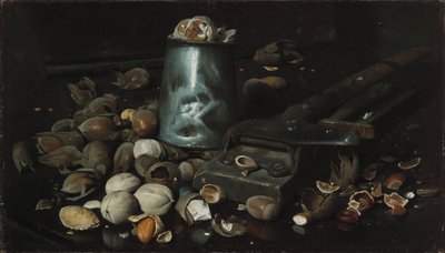 Naturaleza Muerta con Lata de Hojalata y Nueces de Joseph Decker
