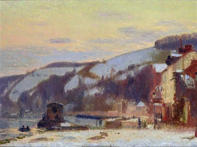Ladera en Croisset bajo la nieve de Joseph Delattre