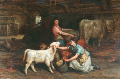 Alimentando a los terneros de Joseph Denovan Adam