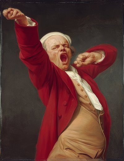 Autorretrato, bostezando. 1783 de Joseph Ducreux
