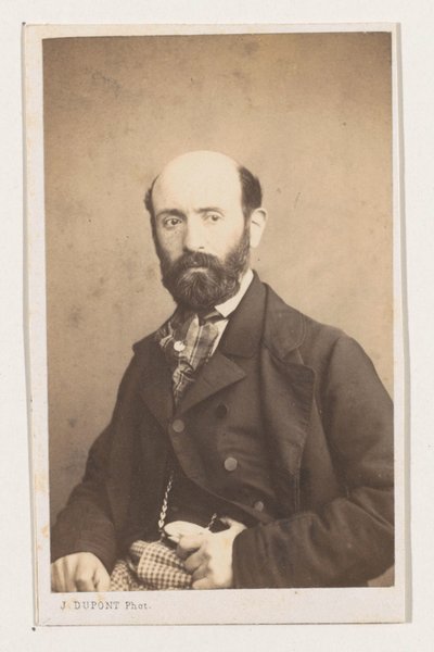 Portret van de schilder Bodin, media figura La Escuela de Amberes. Retratos biografías tarjetas de presentación. Colección Dupont (título de la serie) de Joseph Dupont