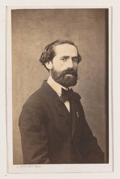 Portret van de schilder Joseph Bellemans, media figura La Escuela de Amberes. Retratos biografías tarjetas de presentación. Colección Dupont (título de la serie) de Joseph Dupont