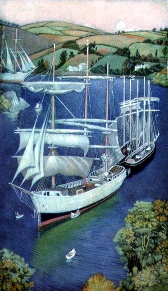 Brigs en Fowey, Cornualles de Joseph Edward Southall