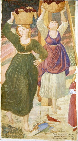 (detalle) de La embriaguez de Noé, después de Benozzo Gozzoli de Joseph Edward Southall