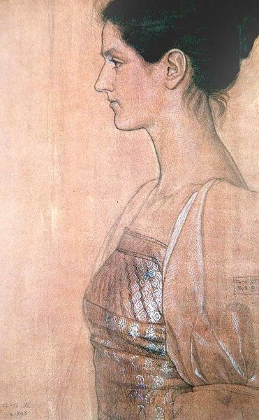 Perfil de medio cuerpo de una joven de Joseph Edward Southall