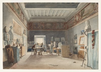 Un Estudio en la Villa Medici, Roma de Joseph Eugène Lacroix