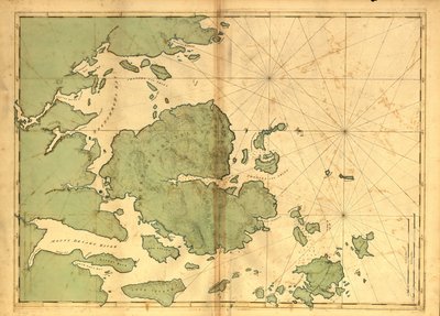 49,000. Relieve mostrado por hachures. Profundidades mostradas por sondeos. Muestra la costa del condado de Hancock, Maine. Disponible también a través del sitio web de la Biblioteca del Congreso como imagen rasterizada. Bóveda AACR2 de Joseph F. W. [Des Barres