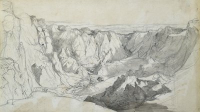 Carclase Tin Mine in Cornwall, c.1810 (lápiz y aguada sobre papel) de Joseph Farington