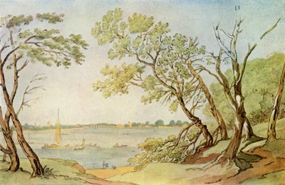 Puente de Chelsea desde Millbank, 1790, 1943 de Joseph Farington