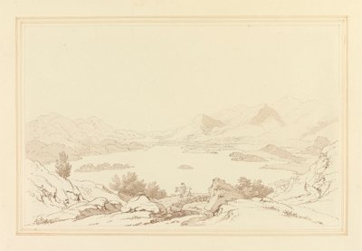 Vista general del lago de Derwent Water de Joseph Farington