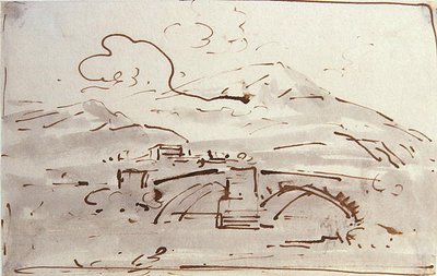 Paisaje con un puente de Joseph Farington