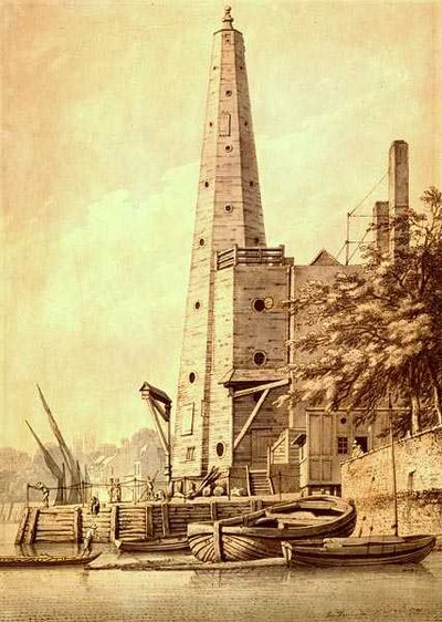 La vieja torre de agua en York Buildings, Whitehall, 20 de mayo de 1791 de Joseph Farington