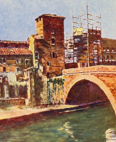 Roma: La Isola del Tíber (litografía en color) de Joseph Felix Bouchor
