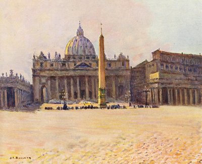 Roma: San Pedro (litografía en color) de Joseph Felix Bouchor