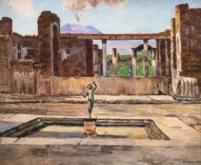 La casa del fauno en Pompeya (óleo sobre lienzo) de Joseph Felix Bouchor