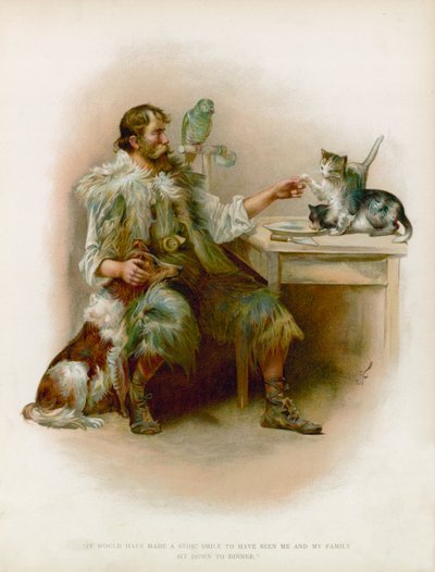 Ilustración para Robinson Crusoe de Joseph Finnemore