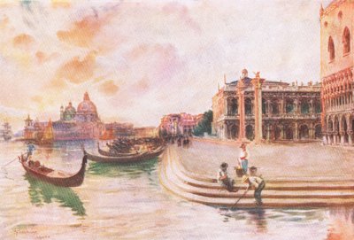 El Molo, Venecia, de Hutchinsons Picturesque Europe publicado por Hutchinson & Son, c.1930 de Joseph Finnemore