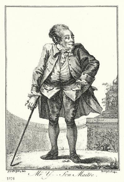El señor Y, su maestro (grabado) de Joseph Franz von (after) Goez
