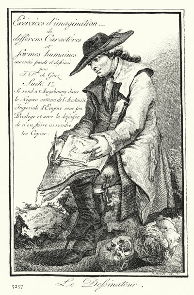 El caricaturista (grabado) de Joseph Franz von (after) Goez