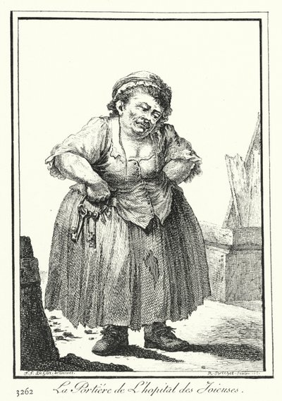 El portero del Hospital des Joieuses (grabado) de Joseph Franz von (after) Goez