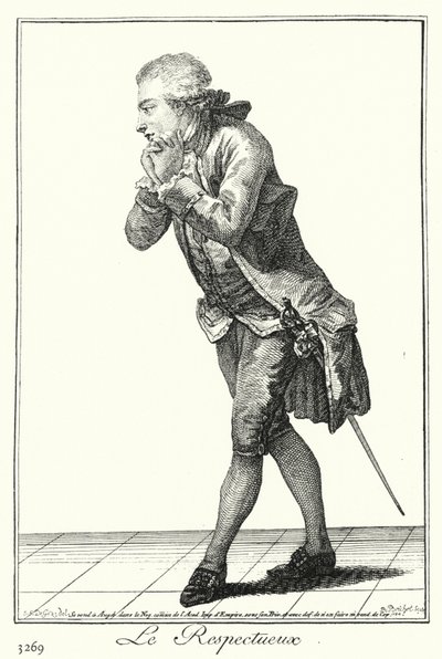 El hombre respetuoso (grabado) de Joseph Franz von (after) Goez