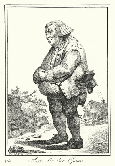 Con su querido esposo (grabado) de Joseph Franz von (after) Goez