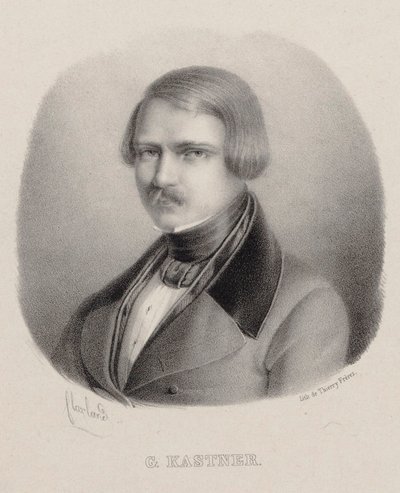 Retrato del compositor Jean-Georges Kastner 1810-1867 de Joseph Frédéric Flaxland