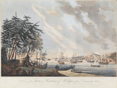 Vista de la ciudad y el puerto de Halifax desde la costa de Dartmouth, 1781 de Joseph Frederick Wallet DesBarres