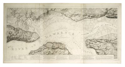 Plano de Quebec y sus alrededores con sus defensas, hacia 1781 (grabado coloreado) de Joseph Frederick Wallet DesBarres