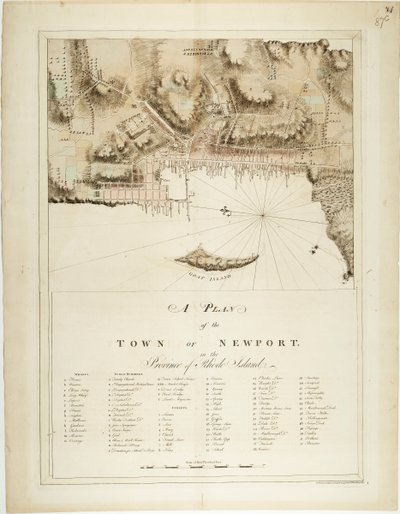 Plano de la ciudad de Newport en la provincia de Rhode Island de Joseph Frederick Wallet DesBarres