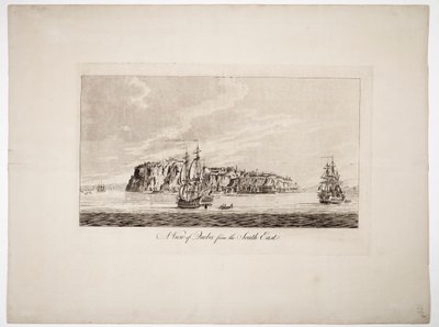 Vista de Quebec desde el sureste, hacia 1781 (grabado coloreado) de Joseph Frederick Wallet DesBarres