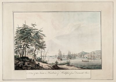 Vista de la ciudad y el puerto de Halifax, desde la orilla de Dartmouth, c.1777 (Impreso) de Joseph Frederick Wallet DesBarres