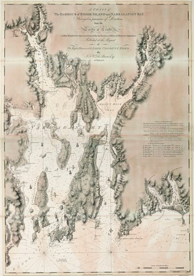 Carta de la bahía de Ipswich y Cabo Ann, costa atlántica de Norteamérica de Joseph Frederick Wallet DesBarres