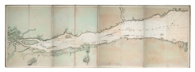Carta del río San Lorenzo, costa atlántica norteamericana, hacia 1781 (grabado coloreado) de Joseph Frederick Wallet DesBarres
