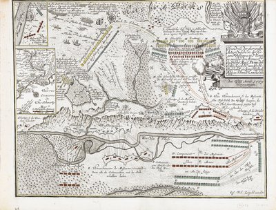 Mapa de la Batalla de Poltava el 27 de junio de 1709 de Joseph Friedrich Leopold