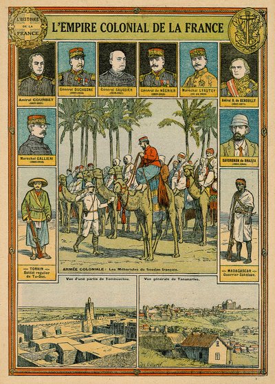 El imperio colonial francés, finales del siglo XIX - principios del XX (litografía en color) de Joseph Girard