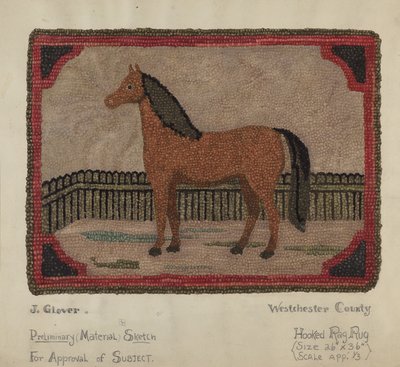 Alfombra enganchada con caballo de Joseph Glover