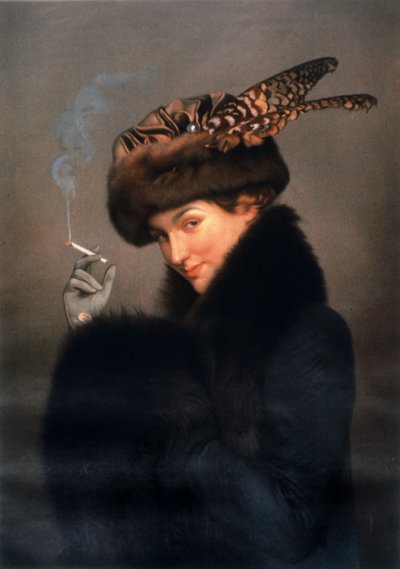 Mujer fumando un cigarrillo de Joseph Granie