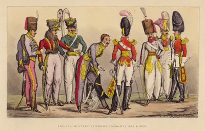Uniformes militares ingleses (Caballería) 1821 y 1822 (grabado coloreado) de Joseph Grego