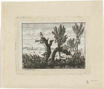 Paisaje con sauces desmochados Paisaje en Oosterbeek de Joseph Hartogensis