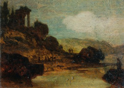 paisaje con ruinas de Joseph Hasslwander