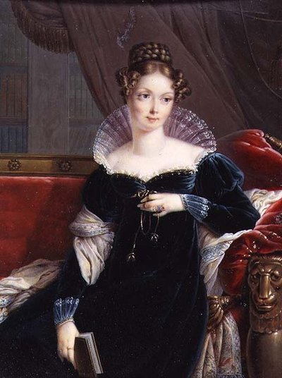 Lady George William Russell sosteniendo un libro, c.1817 de Joseph Heigel
