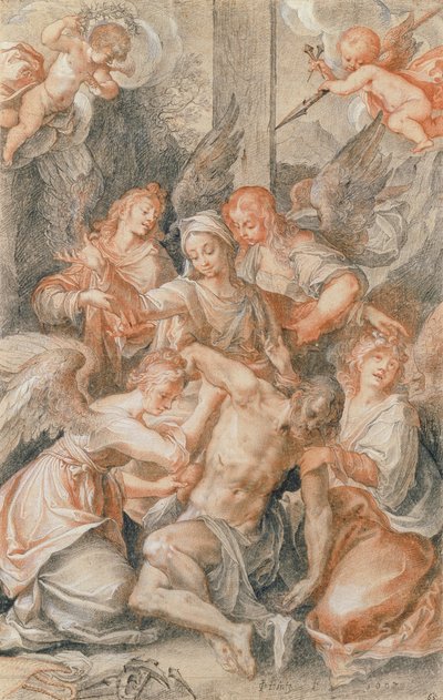 Piedad con ángeles y putti de Joseph Heintz