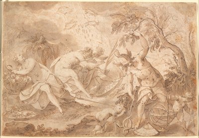 Diferentes dioses y diosas: Ceres, Venus, Marte y Mercurio de Joseph Heintz d.Æ.