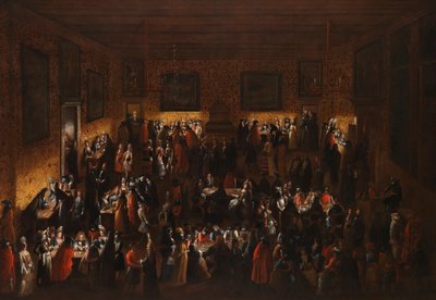 Baile de máscaras Il ridotto, mediados del siglo XVII de Joseph Heintz der Jüngere