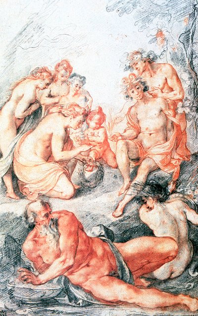 Estudio, Bautismo de un niño, c1584-1609 de Joseph Heintz the Elder
