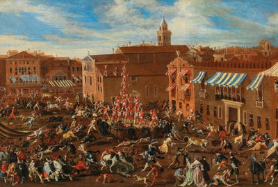 La caza del toro en Campo San Polo de Joseph Heintz the Younger