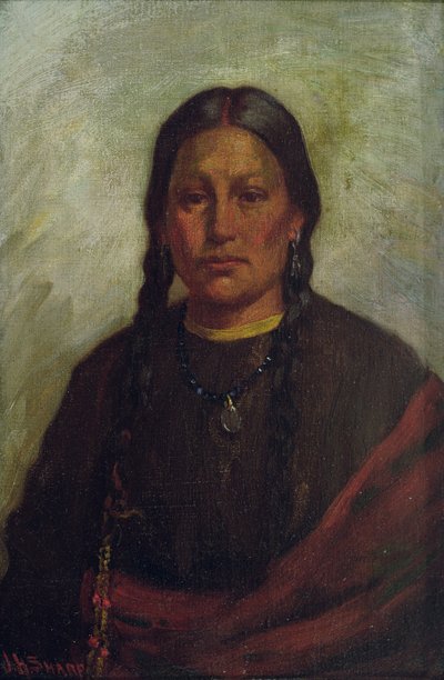 Hija del Jefe Jefe Pequeño (óleo sobre lienzo) de Joseph Henry Sharp