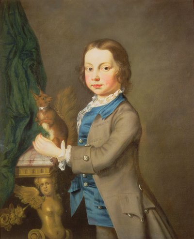 Retrato de un Niño con una Ardilla Mascota, siglo XVIII de Joseph Highmore