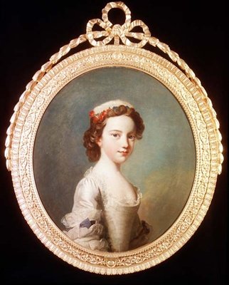 Retrato de una niña con un vestido blanco de Joseph Highmore